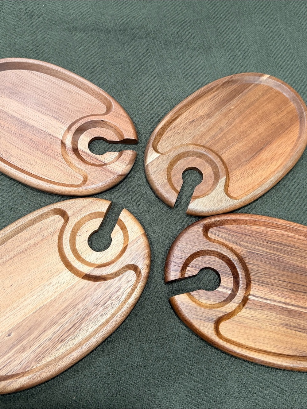Acacia Handcrafted Teak Wood Cheese & Charcuterie Board Wine Appetizer Plates